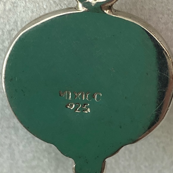 Red Sterling Silver Earring Pendant Set Stamped Mexico 925 - Picture 4 of 7